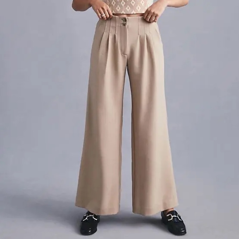 Anthropologie x Maeve Tan wide Leg Trousers size 6P